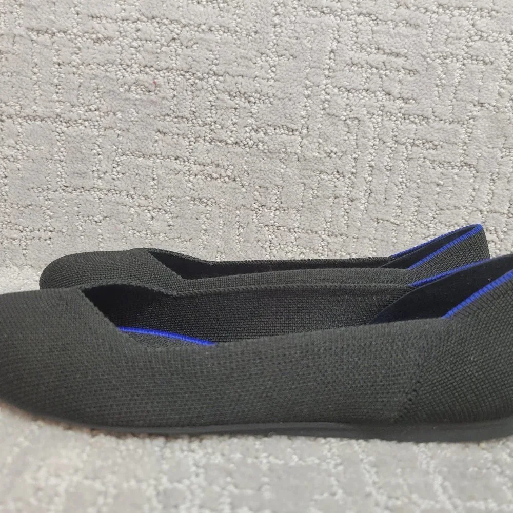 ROTHY’S Women's Size 8.5, 10.5 Black Solid Classic Round Toe Slip On Flat - Picture 5 of 12
